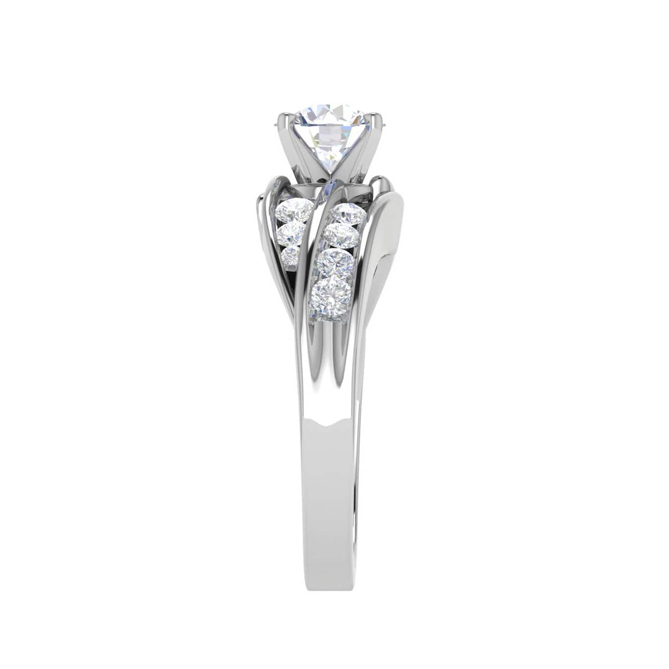 Jewelove™ Rings J VS / Women's Band only 0.50cts Solitaire Diamond Split Shank Platinum Ring JL PT WB5808E