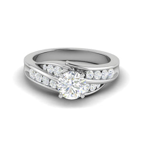 Jewelove™ Rings J VS / Women's Band only 0.50cts Solitaire Diamond Split Shank Platinum Ring JL PT WB5808E