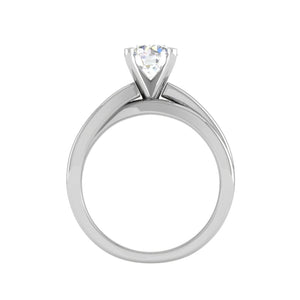 Jewelove™ Rings VS J / Women's Band only 0.50cts Solitaire Diamond Twisted Shank Platinum Ring JL PT 52029