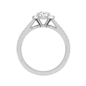 Jewelove™ Rings J VS / Women's Band only 0.50cts Solitaire Halo Diamond Split Shank Platinum Ring JL PT WB5565E