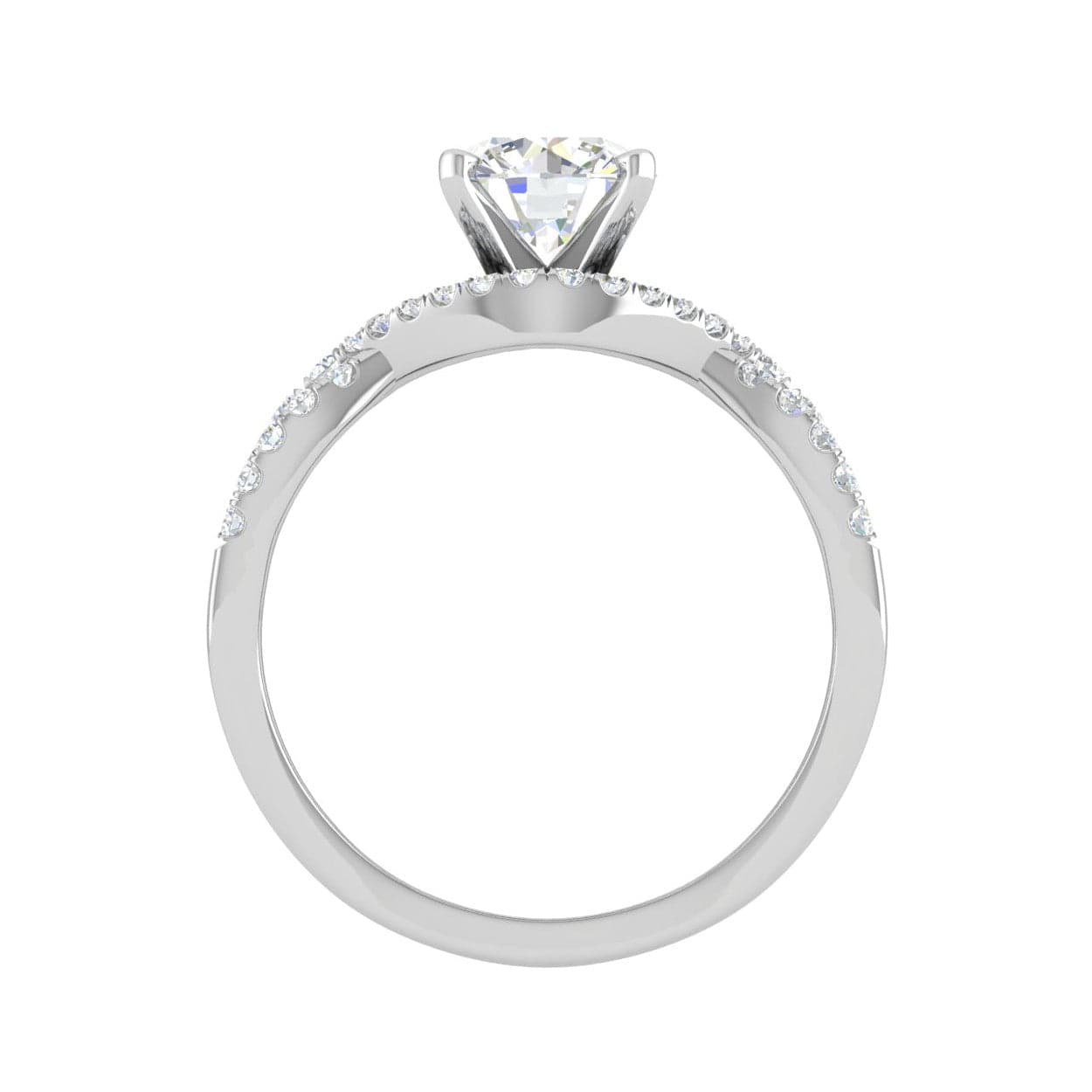 Jewelove™ Rings J VS / Women's Band only 0.50cts Solitaire Halo Diamond Split Shank Platinum Ring JL PT WB5917E