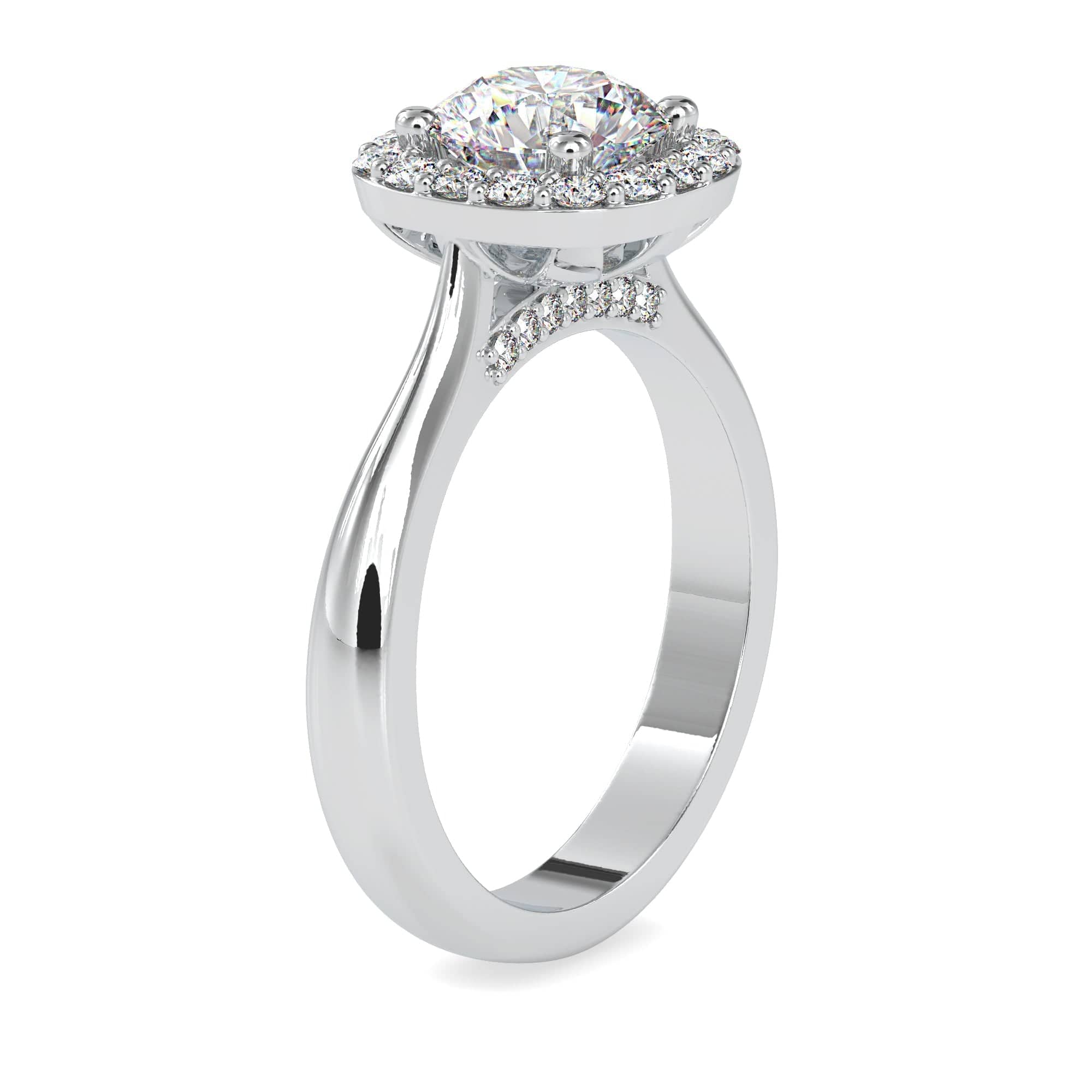 Jewelove™ Rings Women's Band only / VS J 0.50cts. Solitaire Platinum Diamond Halo Engagement Ring JL PT 0101-A