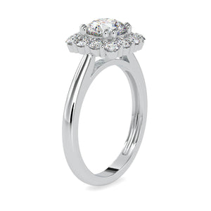 Jewelove™ Rings Women's Band only / VS J 0.50cts. Solitaire Platinum Diamond Halo Engagement Ring JL PT 0148