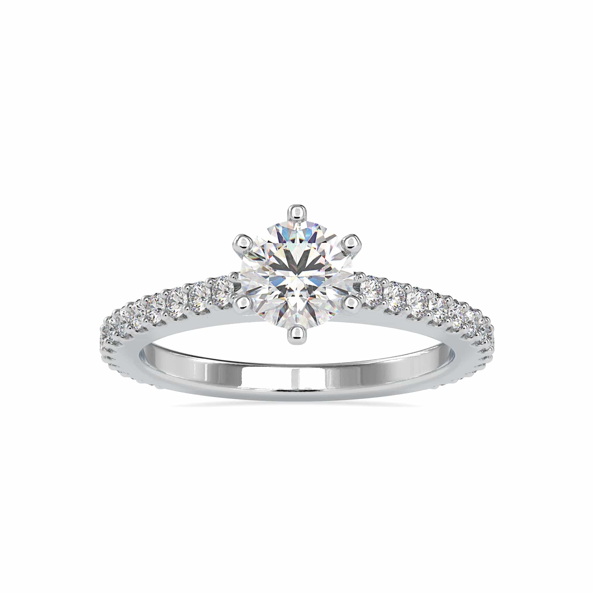 Jewelove™ Rings Women's Band only / J VS 0.50cts. Solitaire Platinum Diamond Shank Engagement Ring JL PT 0028