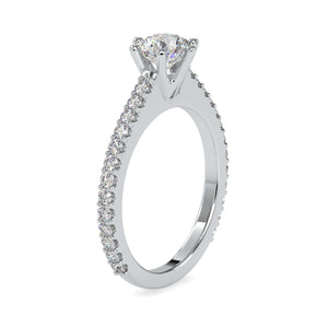 Jewelove™ Rings Women's Band only / J VS 0.50cts. Solitaire Platinum Diamond Shank Engagement Ring JL PT 0028