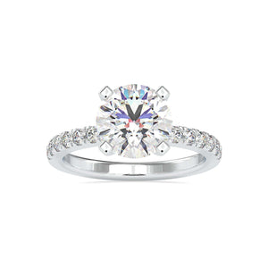 Jewelove™ Rings Women's Band only / VS J 0.50cts. Solitaire Platinum Diamond Shank Engagement Ring JL PT 0114-A