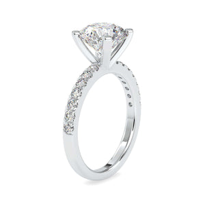 Jewelove™ Rings Women's Band only / VS J 0.50cts. Solitaire Platinum Diamond Shank Engagement Ring JL PT 0114-A