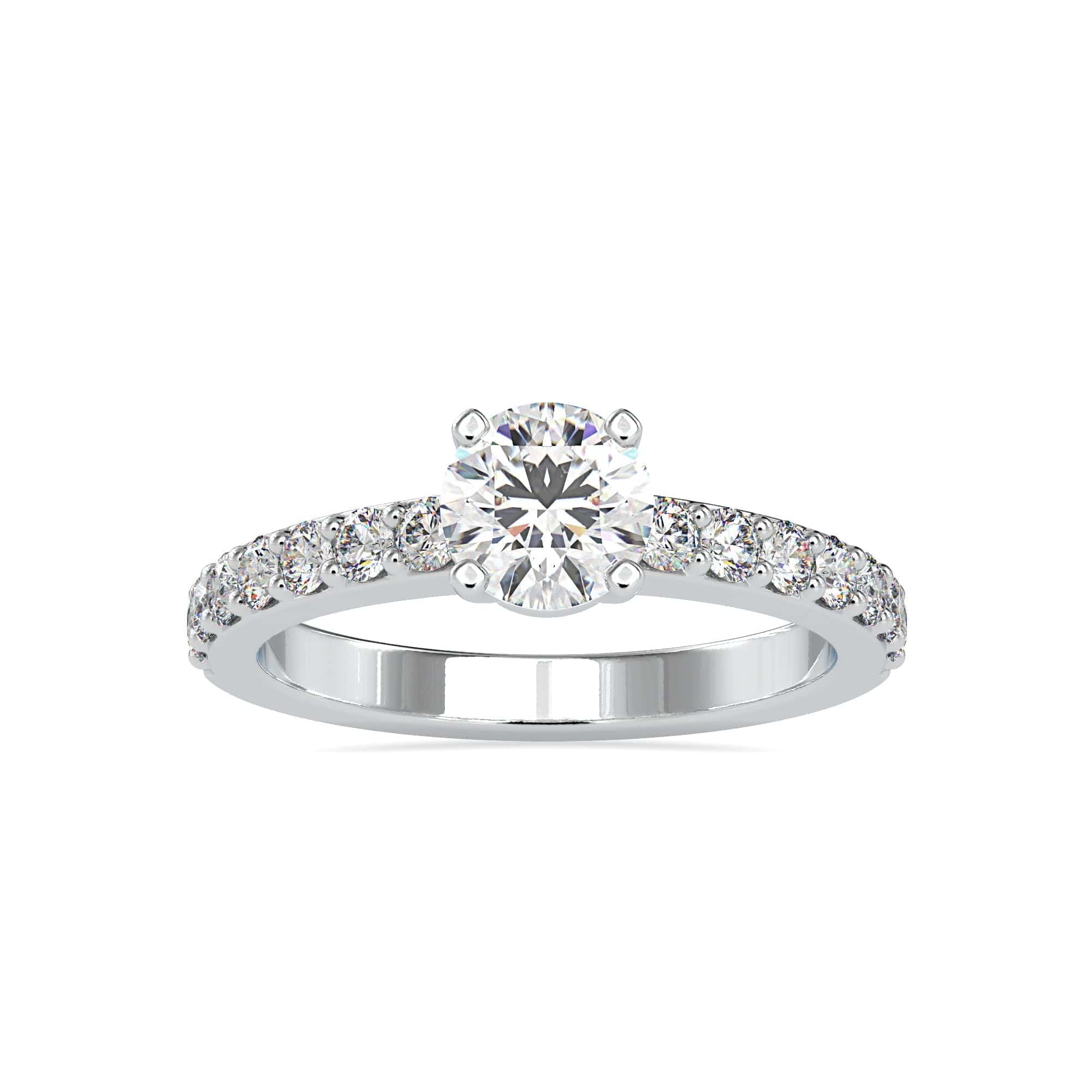 Jewelove™ Rings Women's Band only / VS J 0.50cts. Solitaire Platinum Diamond Shank Engagement Ring JL PT 0169-A