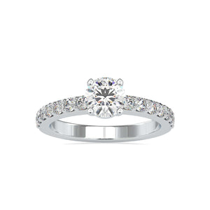 Jewelove™ Rings Women's Band only / VS J 0.50cts. Solitaire Platinum Diamond Shank Engagement Ring JL PT 0169-A