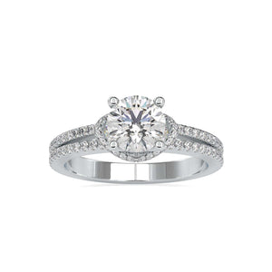 Jewelove™ Rings Women's Band only / VS J 0.50cts. Solitaire Platinum Diamond Split Shank Engagement Ring JL PT 0073