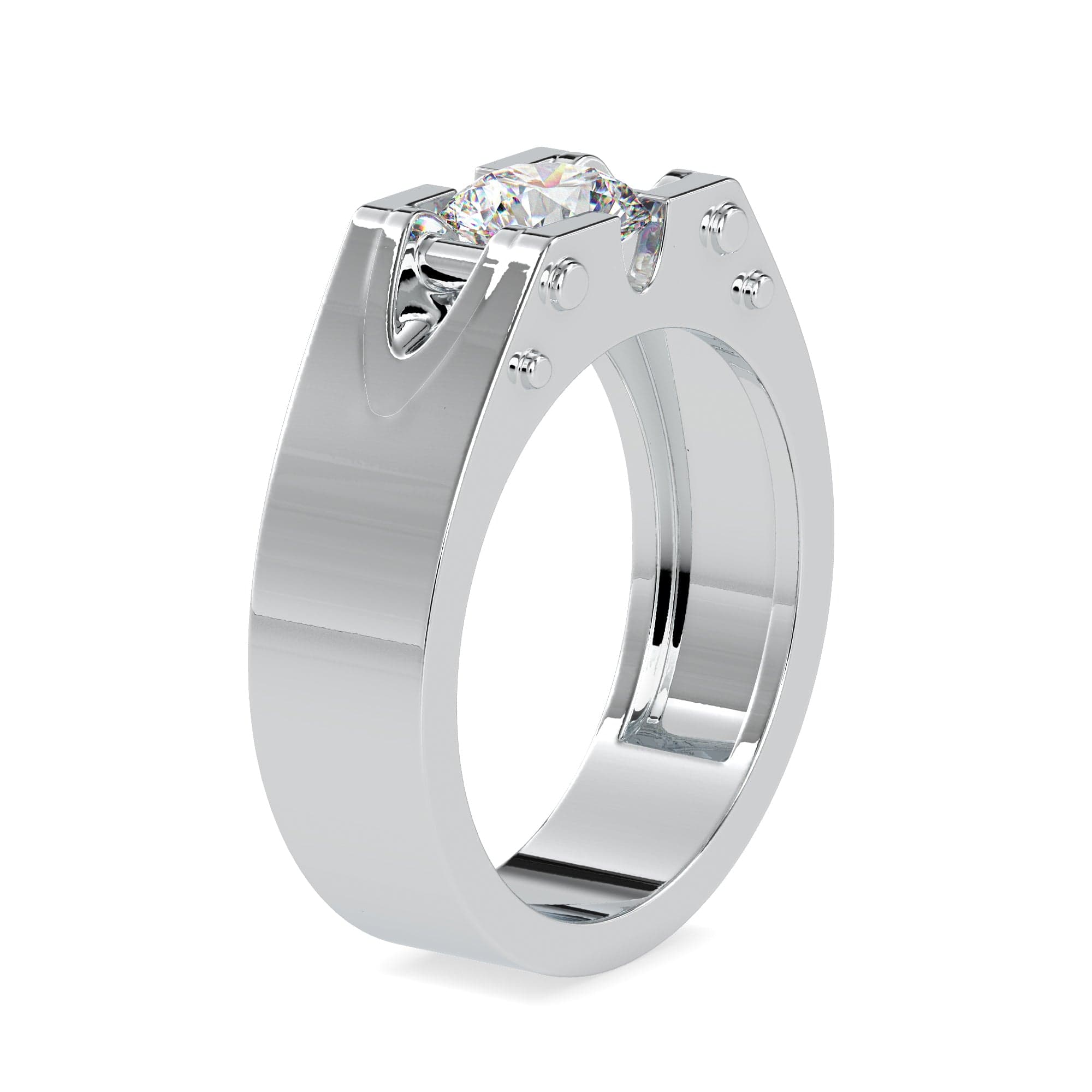 Jewelove™ Rings Men's Band only / VS J 0.50cts. Solitaire Platinum Engagement Ring for Men JL PT 0195