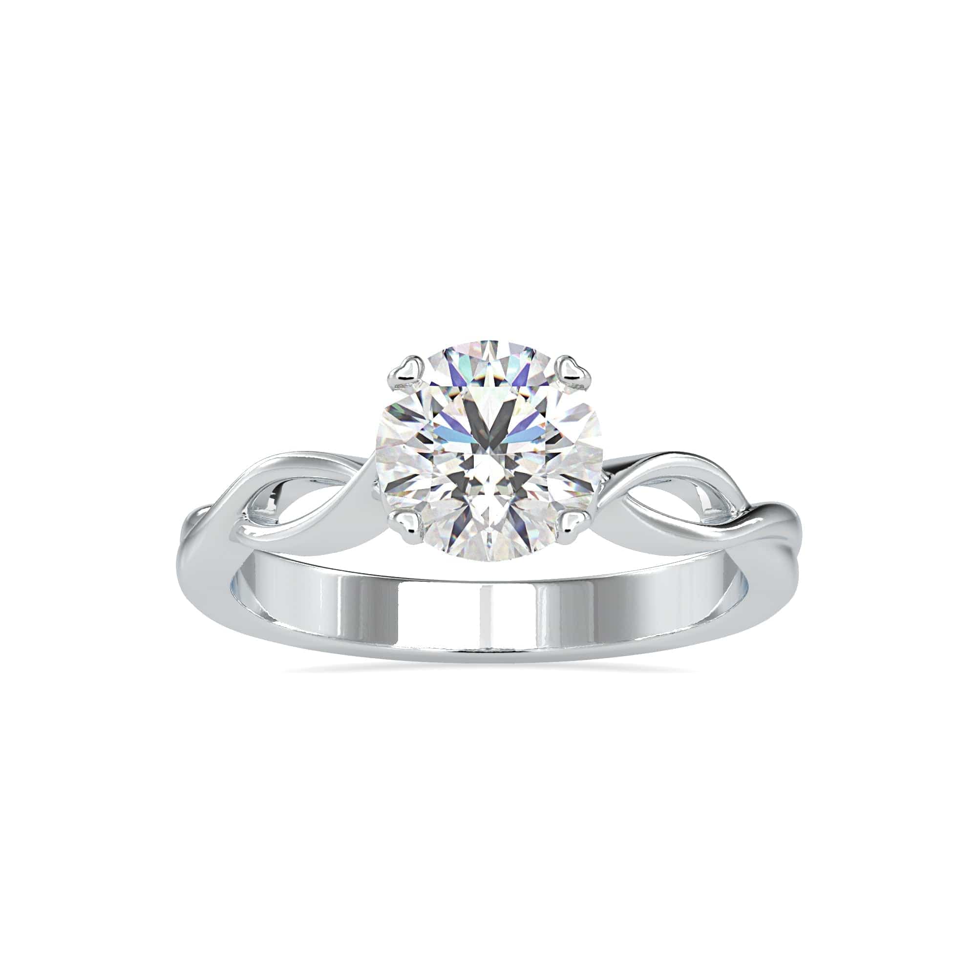 Jewelove™ Rings Women's Band only / VS J 0.50cts. Solitaire Platinum Twisted Shank Engagement Ring JL PT 0137-A