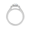 Jewelove™ J VS / Women's Band only 0.70 cts Halo Diamond Shank Solitaire Platinum Ring JL PT RH RD 150