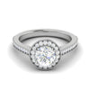 Jewelove™ J VS / Women's Band only 0.70 cts Halo Diamond Shank Solitaire Platinum Ring JL PT RH RD 150