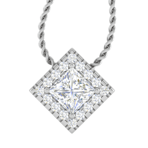 Jewelove™ Pendants 0.70 cts. Platinum Princess Cut Solitaire Pendant for Women JL PT P PF PR 112