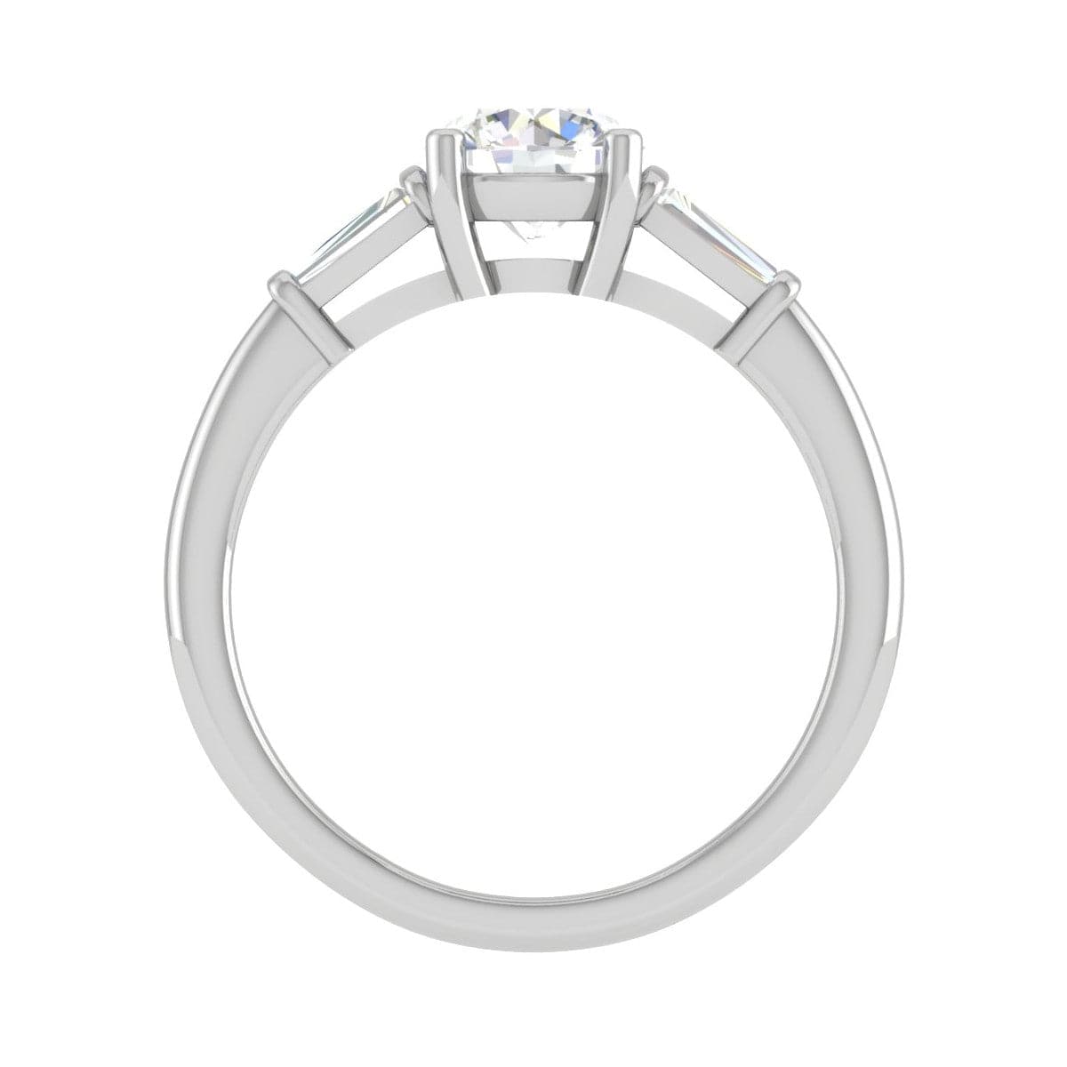 Jewelove™ Rings J VS / Women's Band only 0.70 cts. Platinum Solitaire Diamond Ring with Baguette Accents JL PT R3 RD 118