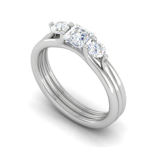 Jewelove™ Rings I VS / Women's Band only 0.70 cts. Princess Cut Solitaire Platinum Diamond Ring JL PT R3 PR 142