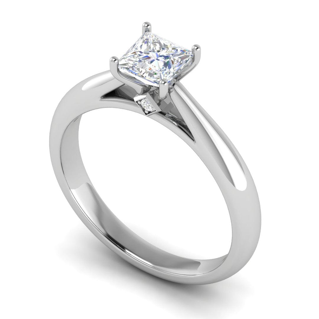 Jewelove™ Rings VS I / Women's Band only 0.70 cts Princess Cut Solitaire Platinum Diamonds Ring JL PT RS PR 156