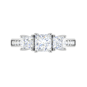 Jewelove™ Rings I VS / Women's Band only 0.70 cts. Princess Cut Solitaire Platinum Shank Diamond Ring JL PT R3 PR 132