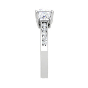 Jewelove™ Rings I VS / Women's Band only 0.70 cts. Princess Cut Solitaire Platinum Shank Diamond Ring JL PT R3 PR 132