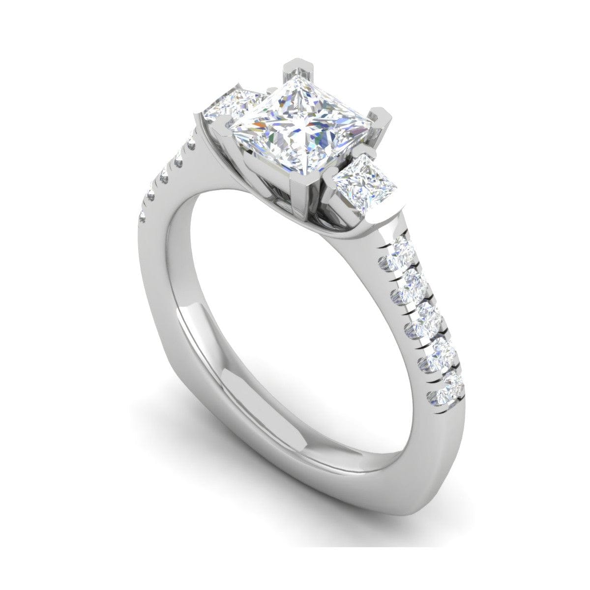 Jewelove™ Rings I VS / Women's Band only 0.70 cts. Princess Cut Solitaire Platinum Shank Diamond Ring JL PT R3 PR 143