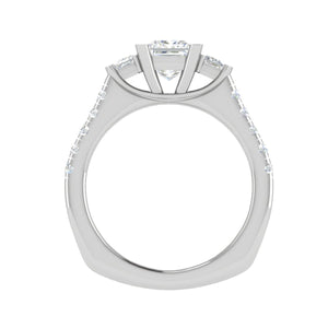 Jewelove™ Rings I VS / Women's Band only 0.70 cts. Princess Cut Solitaire Platinum Shank Diamond Ring JL PT R3 PR 143