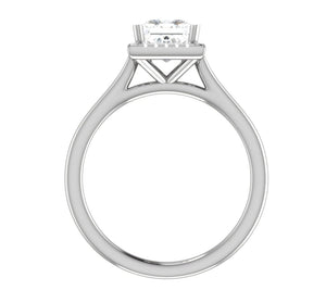 Jewelove™ Rings I VS / Women's Band only 0.70 cts Princess Cut Solitaire Square Halo Diamond Platinum Ring JL PT RH PR 115