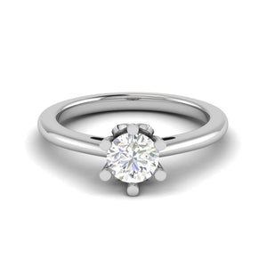 Jewelove™ Rings VS J / Women's Band only 0.70 cts Solitaire 6 Prongs Platinum Ring JL PT RS RD 114