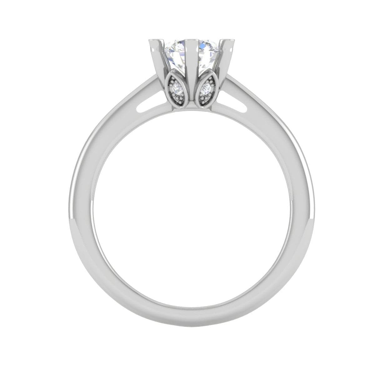 Jewelove™ Rings VS J / Women's Band only 0.70 cts Solitaire 6 Prongs Platinum Ring JL PT RS RD 114