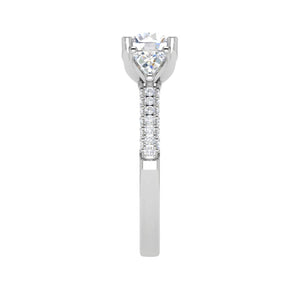 Jewelove™ Rings J VS / Women's Band only 0.70 cts. Solitaire Accents Diamond Shank Ring JL PT R3 RD 101