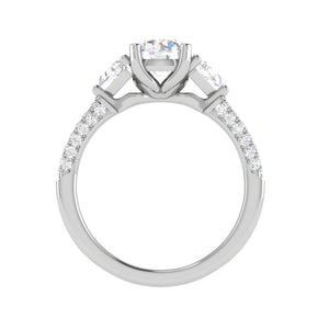 Jewelove™ Rings J VS / Women's Band only 0.70 cts. Solitaire Accents Diamond Shank Ring JL PT R3 RD 101