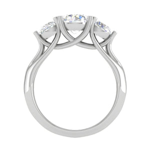 Jewelove™ Rings J VS / Women's Band only 0.70 cts. Solitaire Diamond Accents Platinum Engagement Ring JL PT R3 RD 120