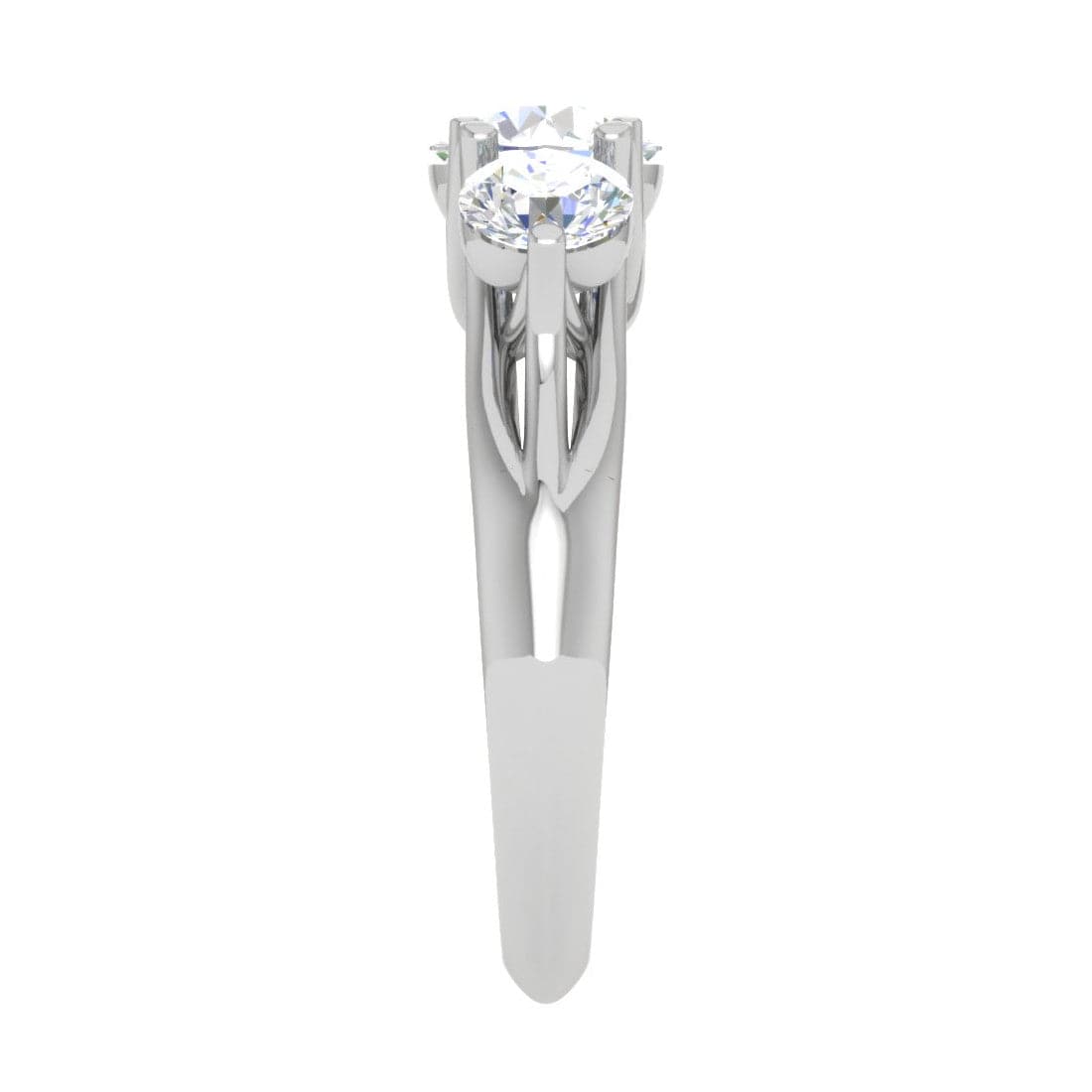 Jewelove™ Rings J VS / Women's Band only 0.70 cts. Solitaire Diamond Accents Platinum Engagement Ring JL PT R3 RD 120