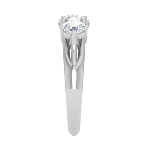 Jewelove™ Rings J VS / Women's Band only 0.70 cts. Solitaire Diamond Accents Platinum Engagement Ring JL PT R3 RD 120