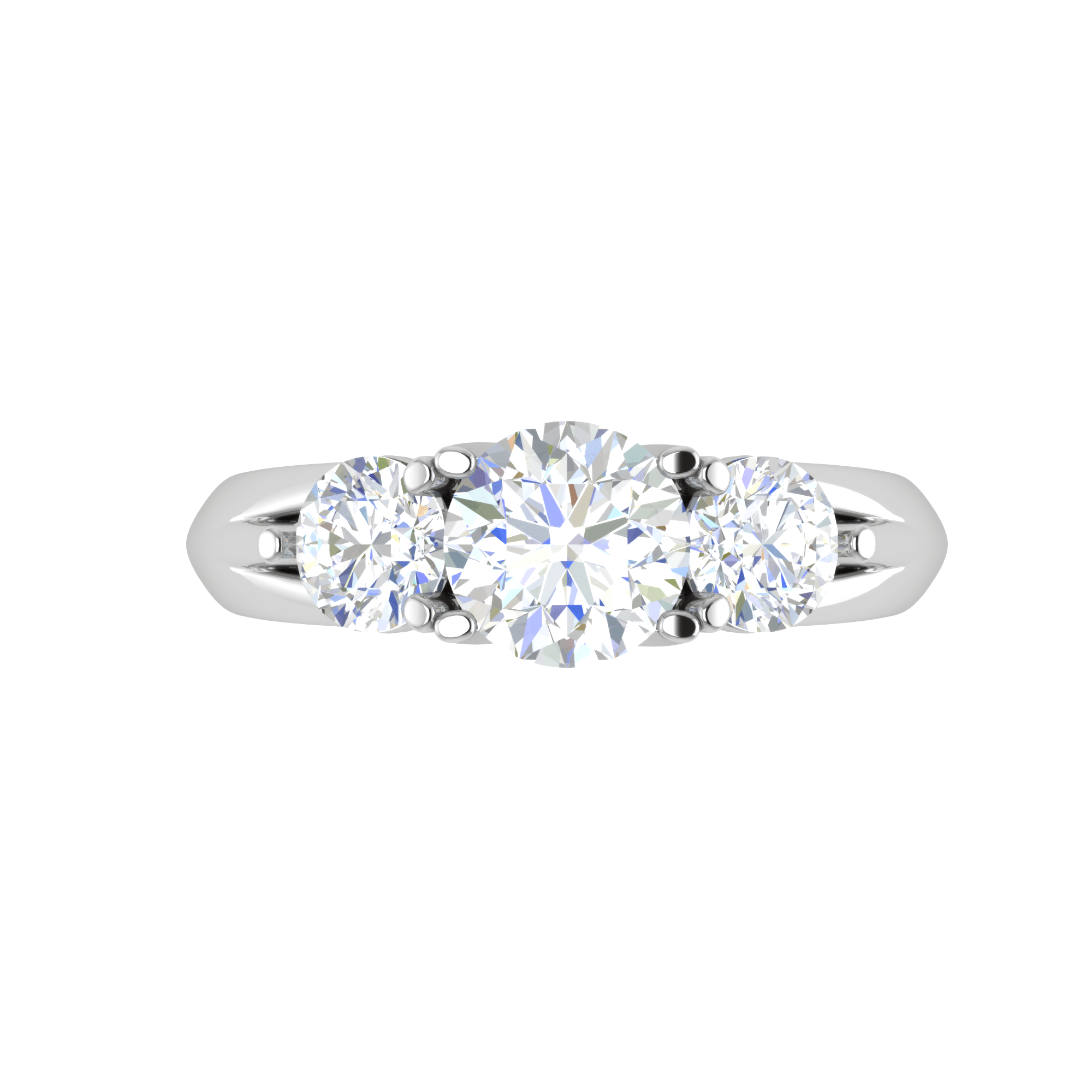 Jewelove™ Rings J VS / Women's Band only 0.70 cts. Solitaire Diamond Accents Platinum Engagement Ring JL PT R3 RD 120