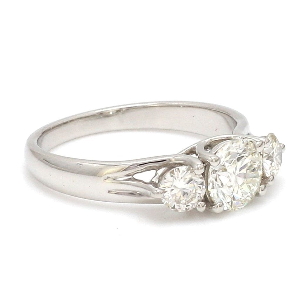 Jewelove™ Rings J VS / Women's Band only 0.70 cts. Solitaire Diamond Accents Platinum Engagement Ring JL PT R3 RD 120