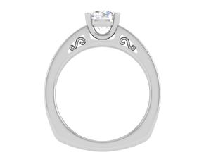 Jewelove™ Rings J VS / Women's Band only 0.70 cts Solitaire Diamond Shank Platinum Ring JL PT RC CU 171