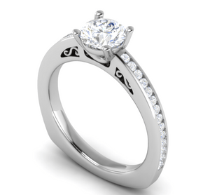 Jewelove™ Rings J VS / Women's Band only 0.70 cts Solitaire Diamond Shank Platinum Ring JL PT RC CU 171