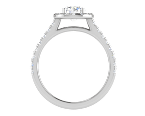 Jewelove™ J VS / Women's Band only 0.70 cts Solitaire Halo Diamond Shank Platinum Ring JL PT RH RD 102