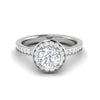 Jewelove™ J VS / Women's Band only 0.70 cts Solitaire Halo Diamond Shank Platinum Ring JL PT RH RD 148