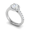 Jewelove™ J VS / Women's Band only 0.70 cts Solitaire Halo Diamond Shank Platinum Ring JL PT RH RD 151