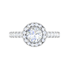 Jewelove™ J VS / Women's Band only 0.70 cts Solitaire Halo Diamond Shank Platinum Ring JL PT RH RD 151