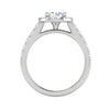 Jewelove™ J VS / Women's Band only 0.70 cts Solitaire Halo Diamond Shank Platinum Ring JL PT RH RD 151