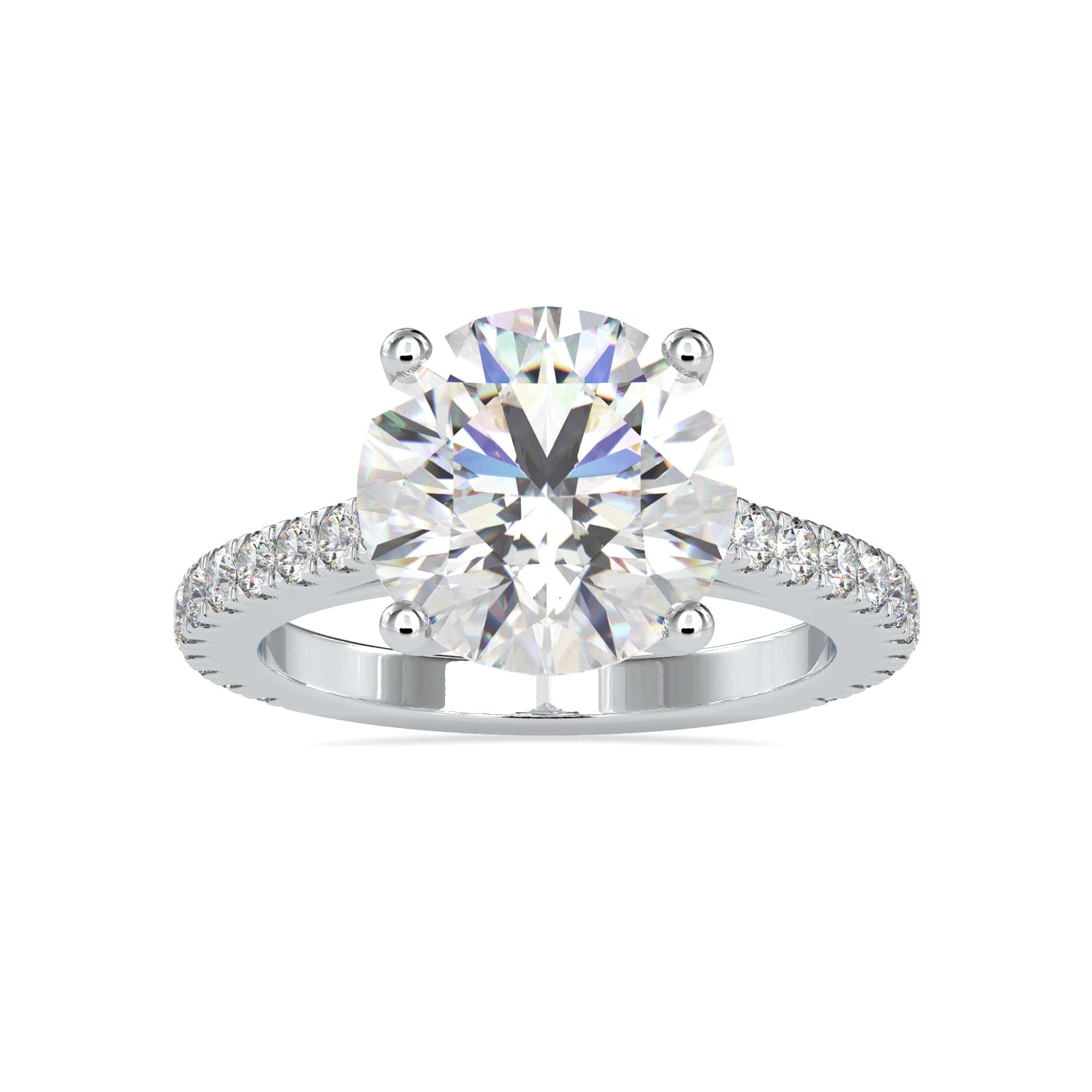 Jewelove™ Rings Women's Band only / VS J 0.70 cts. Solitaire Platinum Diamond Shank Engagement Ring JL PT 0159