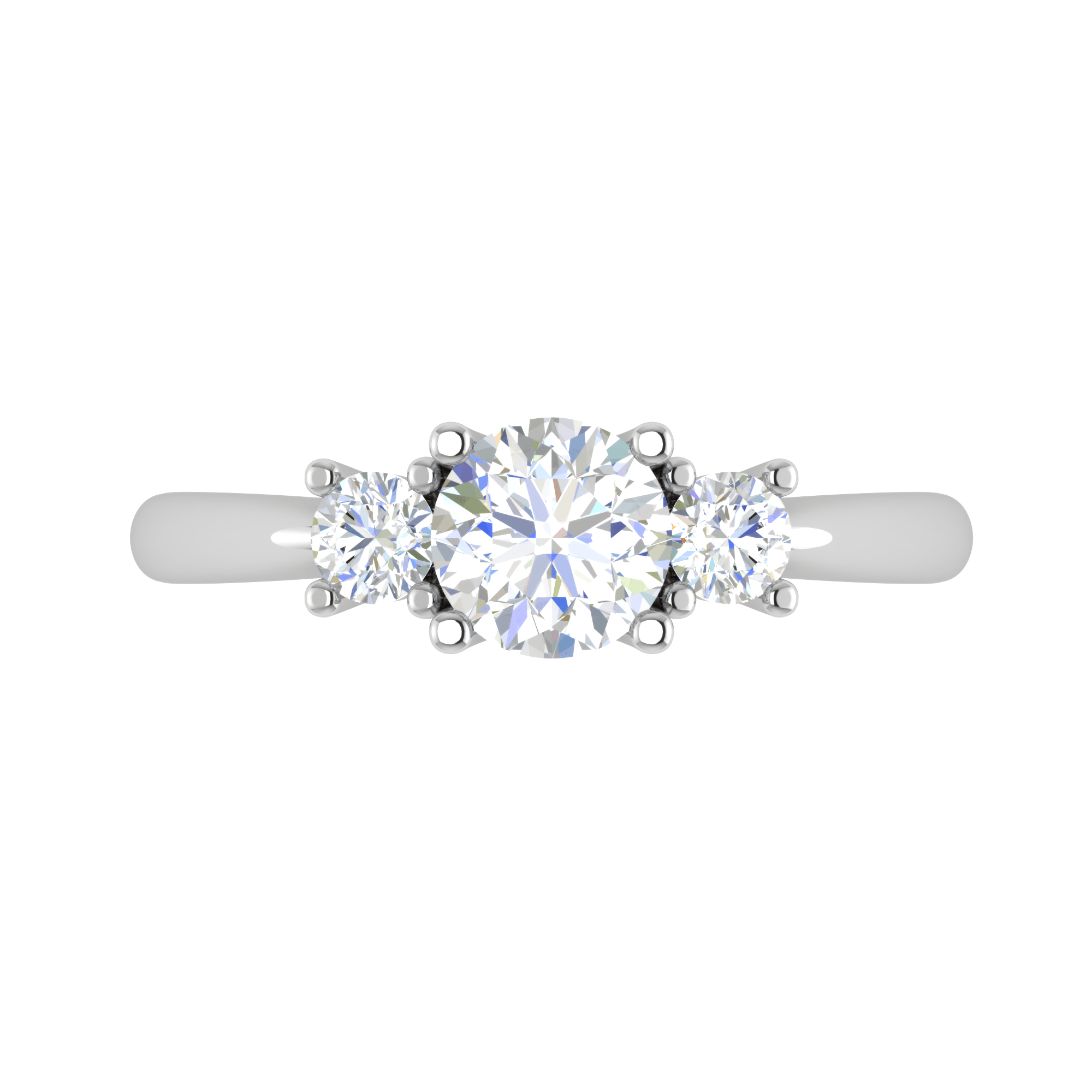 Jewelove™ Rings J VS / Women's Band only 0.70 cts Solitaire Three Stone Platinum Diamond Accents Ring JL PT R3 RD 106