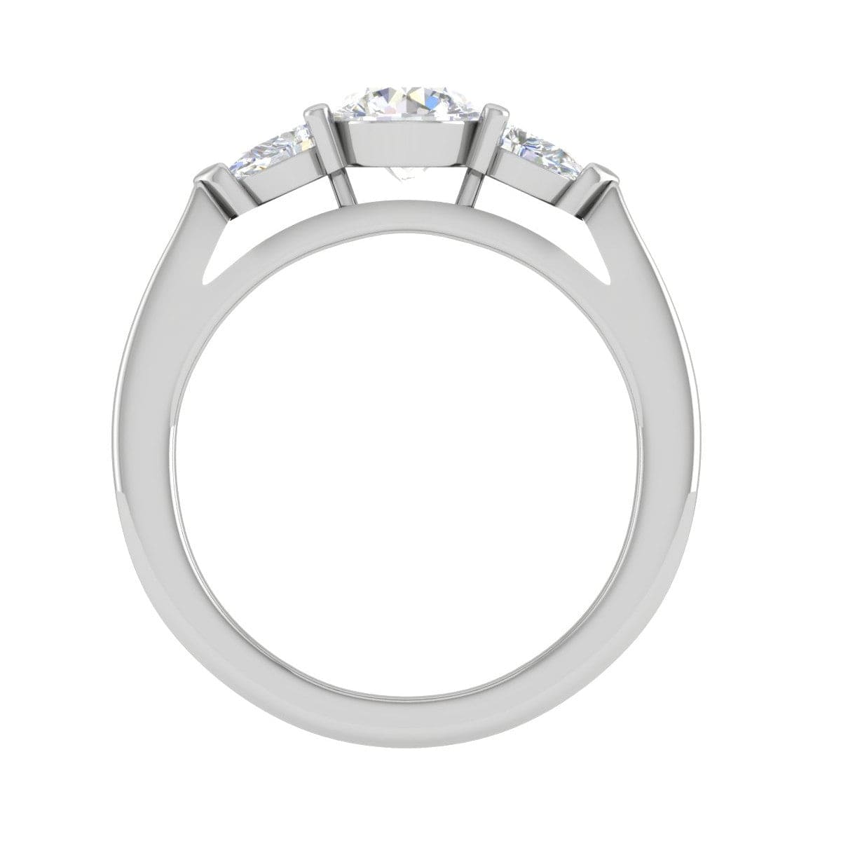 Jewelove™ Rings J VS / Women's Band only 0.70 cts Solitaire with Pear Cut Diamond Accents Platinum Ring JL PT R3 RD 102