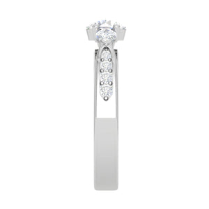 Jewelove™ Rings J VS / Women's Band only 0.70 cts Solitaire with Pear Cut Diamond Accents Platinum Ring JL PT R3 RD 102