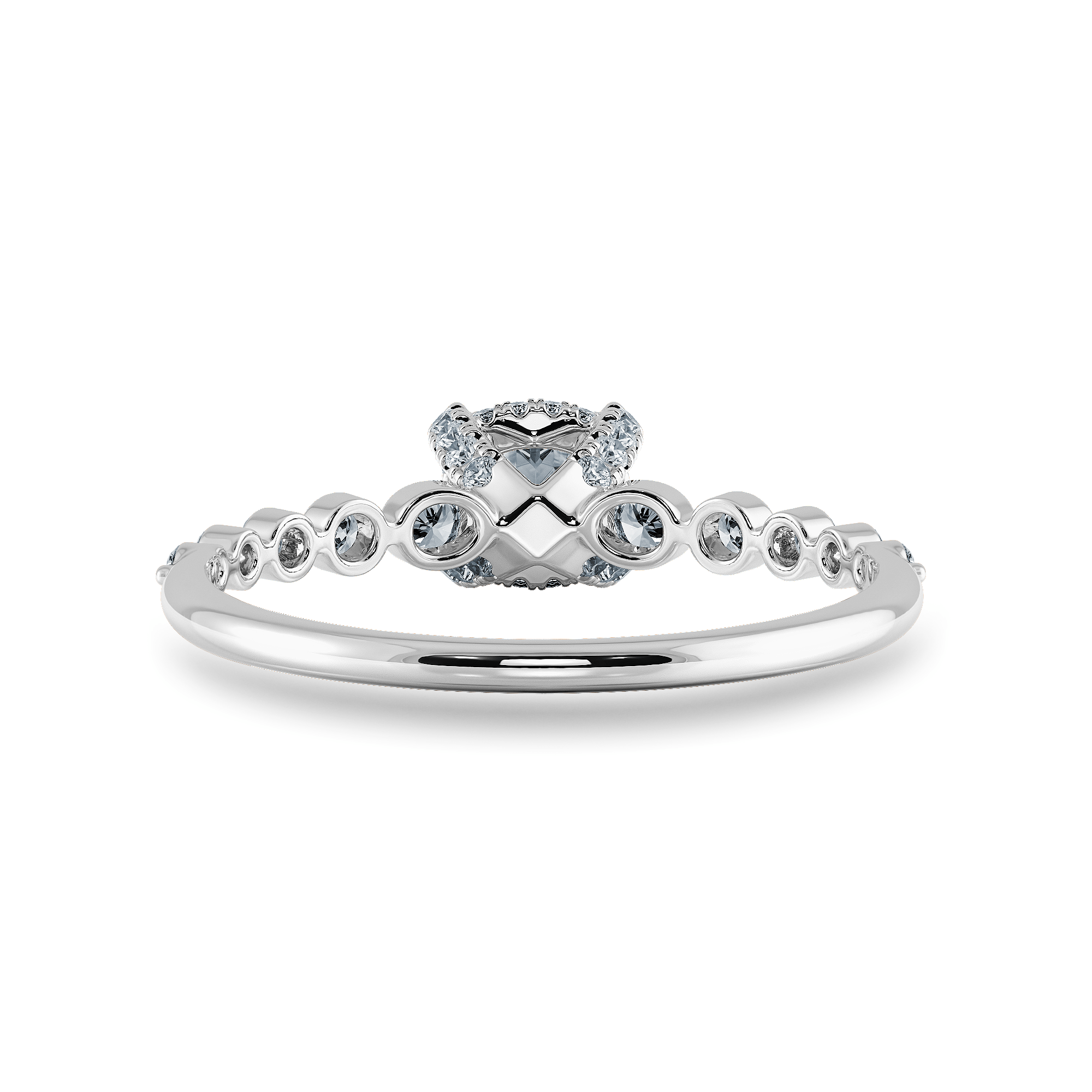 Jewelove™ Rings Women's Band only / VVS G 0.70cts. Cushion Cut Solitaire Halo Diamond Accents Platinum Engagement Ring JL PT 2005-B