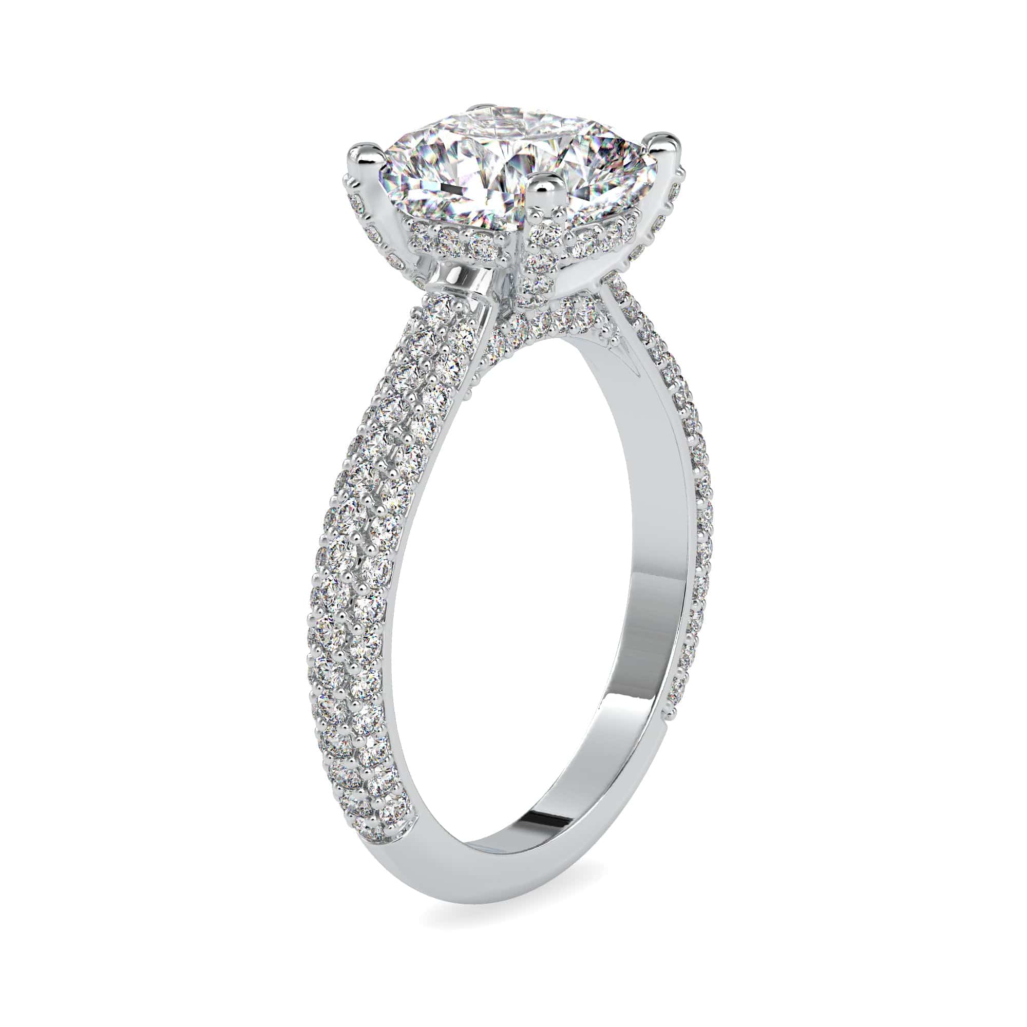 Jewelove™ Rings Women's Band only / VS I 0.70cts. Cushion Cut Solitaire Platinum Diamond Engagement Ring JL PT 0103