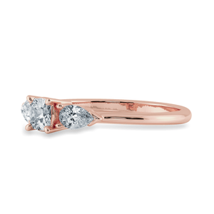 Jewelove™ Rings Women's Band only / VVS GH 0.70cts. Cushion Cut Solitaire with Pear Cut Diamond Accents 18K Rose Gold Ring JL AU 1203R-B